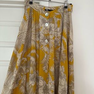Yellow Floral Summer Skirt
